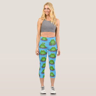 Niedliche Frosch-Cartoon-Abbildung Capri Leggings