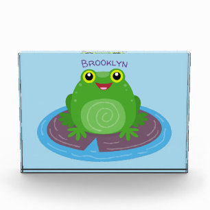 Niedliche Frosch-Cartoon-Abbildung Fotoblock