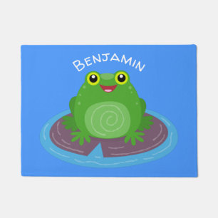Niedliche Frosch-Cartoon-Abbildung Fußmatte