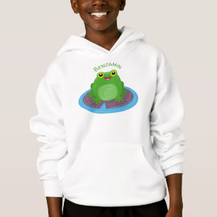 Niedliche Frosch-Cartoon-Abbildung Hoodie