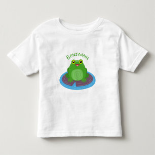 Niedliche Frosch-Cartoon-Abbildung Kleinkind T-shirt