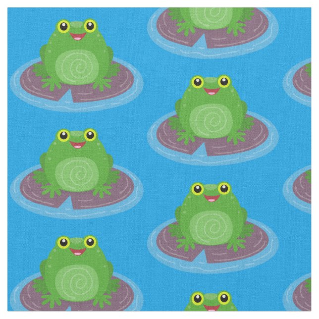 Niedliche Frosch-Cartoon-Abbildung Stoff (Nahaufnahme)