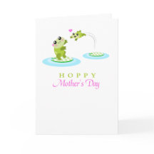 Niedliche Frosch Hoppy Happy Mothers Day-Karte