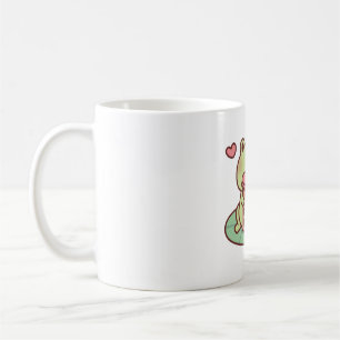 Niedliche Frosch-Lieben trinken Blumentee Kaffeetasse