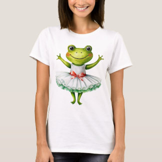 Niedliche Froschballerina tanzt Ballett. T-Shirt