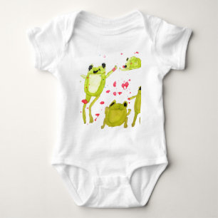 Niedliche Froschdarstellung Baby Strampler
