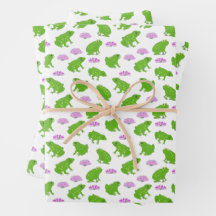 Niedliche Frösche Lily Pads Pink und Green Doodle 