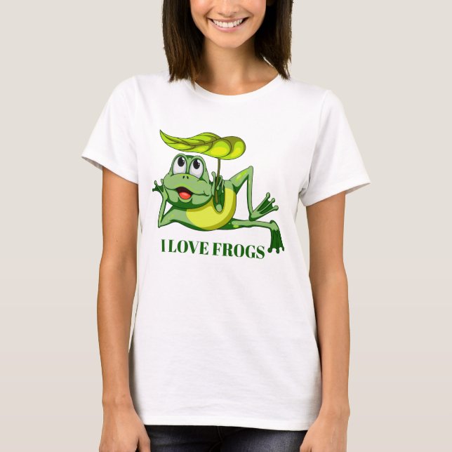 Niedliche Froschfreunde schreiben T-Shirt (Vorderseite)