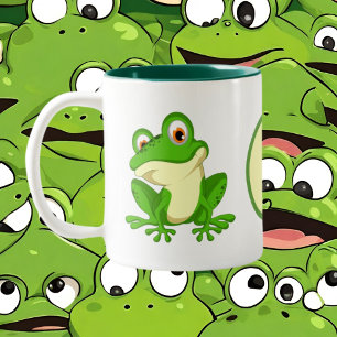 Niedliche Froschfreunde schreiben Zweifarbige Tasse