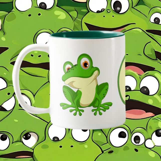 Niedliche Froschfreunde schreiben Zweifarbige Tasse (Von Creator hochgeladen)