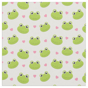 Niedliche Froschfronten und Herz-Muster Stoff
