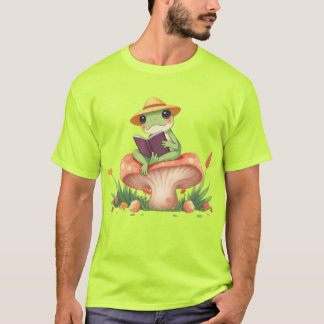 Niedliche Froschillustration - Waldleseszene mit T-Shirt