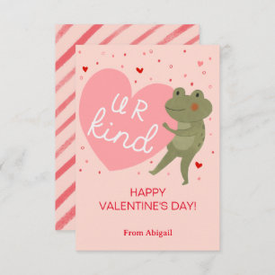 Niedliche Froschkids-Klasse Valentine-Karte Einladung