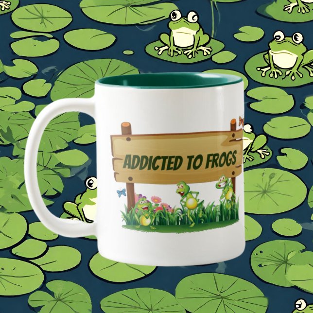 Niedliche Froschliebhaber geben Namen Zweifarbige Tasse (Von Creator hochgeladen)