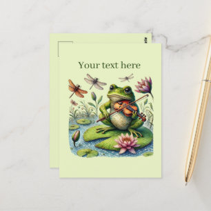 Niedliche Froschmusik Postkarte