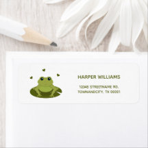 Niedliche Froschtiere Rücksendeadresse von Kindern