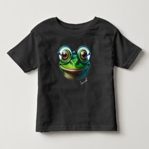Niedliche Froschtrage Oversized Glasses Kleinkind T-shirt