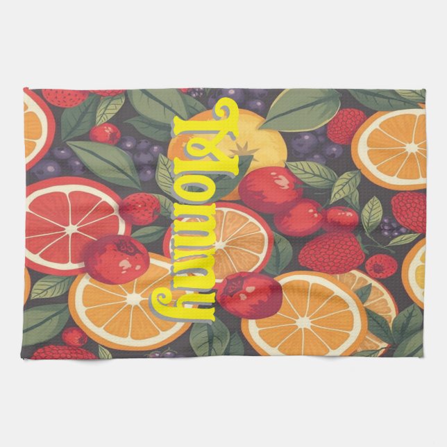 Niedliche Fruchtmuster - Fun Summer Design Geschirrtuch (Horizontal)