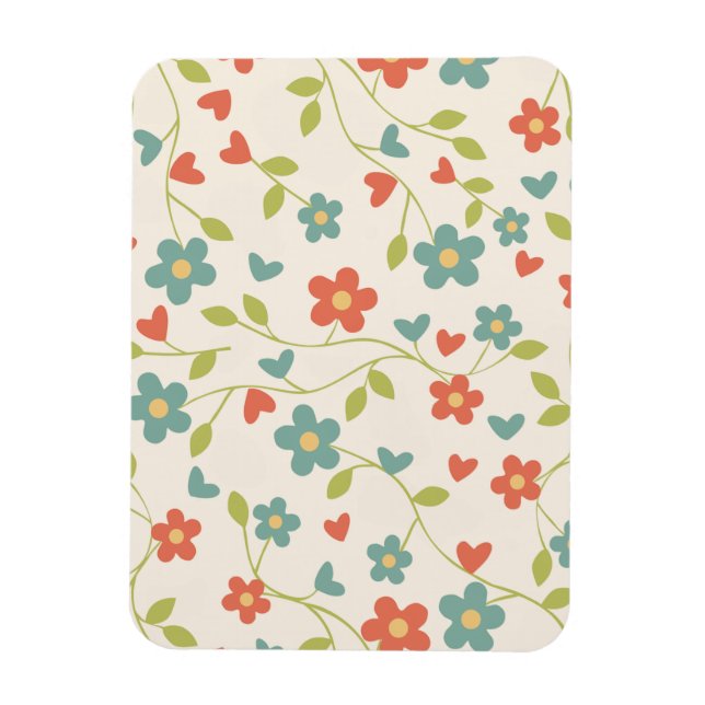 Niedliche Frühlingsblumen Magnet (Vertikal)