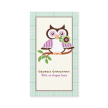 Niedliche Frühlingseule mit Minzgrün karierte Gren