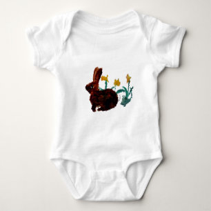 Niedliche Frühlingshasen-Blume Baby Strampler