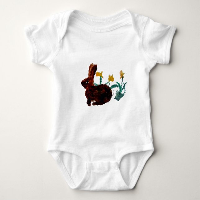 Niedliche Frühlingshasen-Blume Baby Strampler (Vorderseite)