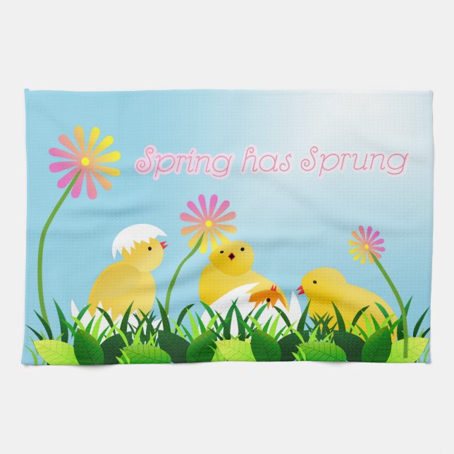 Niedliche Frühlingsstäbchen Handtuch (Horizontal)