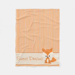 Niedliche Fuchs- und Orangenstreifen  Personalisie Fleecedecke