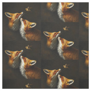 Niedliche Füchse & Bird Wildlife Tierart Art Stoff