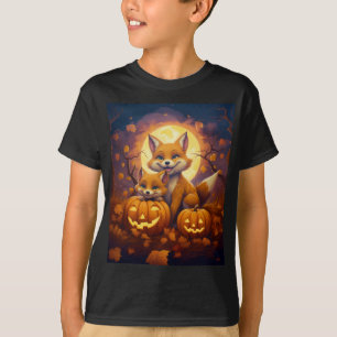 Niedliche Füchse feiern glückliches Halloween T-Shirt
