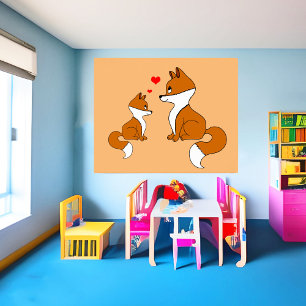 Niedliche Füchse Poster