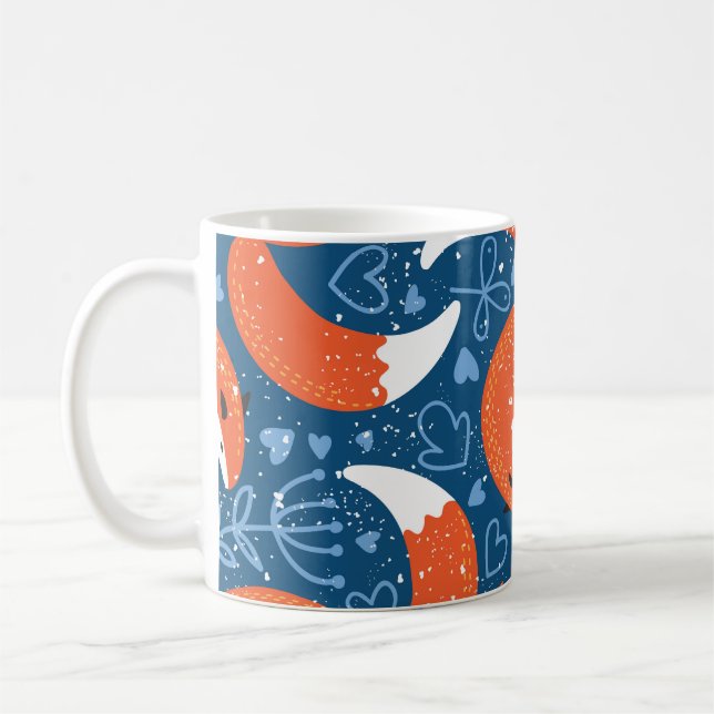 Niedliche Füchse: Vintages Tiermuster Kaffeetasse (Links)