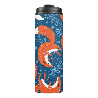 Niedliche Füchse: Vintages Tiermuster Thermosbecher