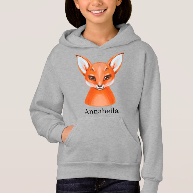 niedliche Fuchsliebhaber fügen Namen hinzu oder lö Hoodie (Vorderseite)