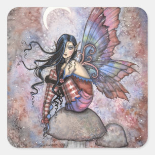 Niedliche Füllhalter Quadratischer Aufkleber