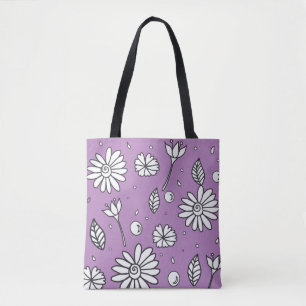 Niedliche Fun Blume Sommer Tasche im Lavendel