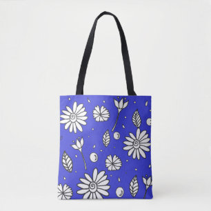 Niedliche Fun Blume Sommer Tasche in Dunkelblau