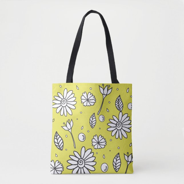 Niedliche Fun-Blume Sommer-Tasche in Gelb (Vorderseite)