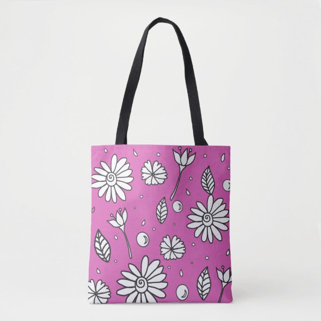 Niedliche Fun Blume Sommer Tasche in Rosa (Vorderseite)