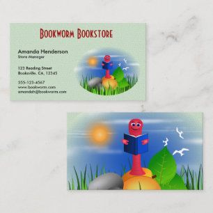 Niedliche Fun Bookworm Book Store Business Cards Visitenkarte