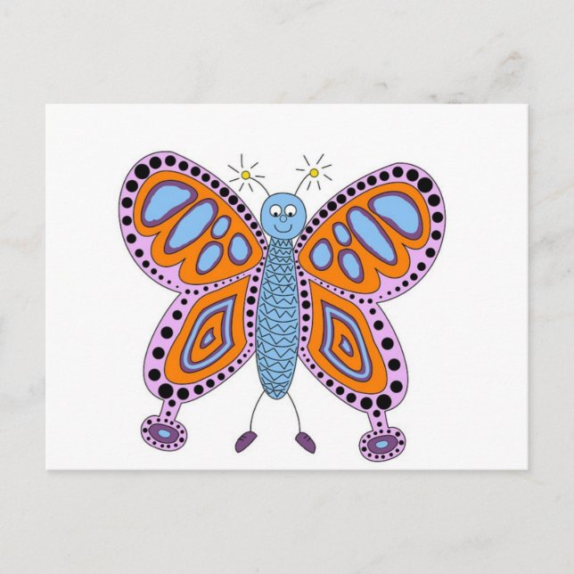 Niedliche Fun Butterfly Postkarte (Vorderseite)