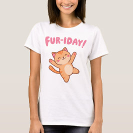 Niedliche Fun Cat Viertägige Frauen T-Shirt
