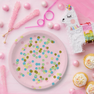 Niedliche Fun Colorful Moderne Confetti Dots Pappteller