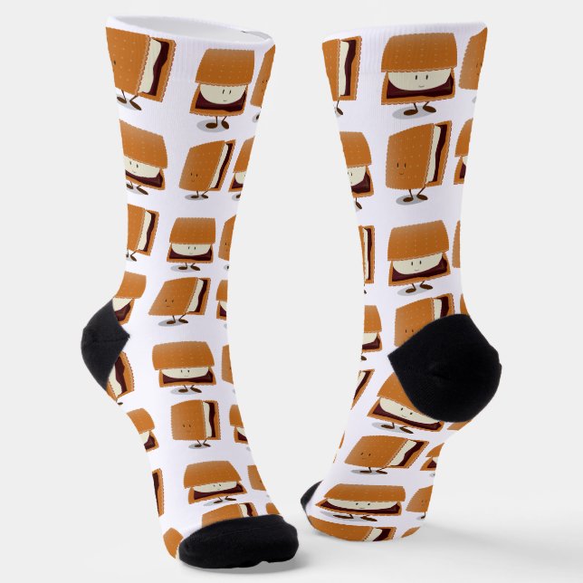 Niedliche Fun Food S'more Pattern Socken (Gewinkelt)