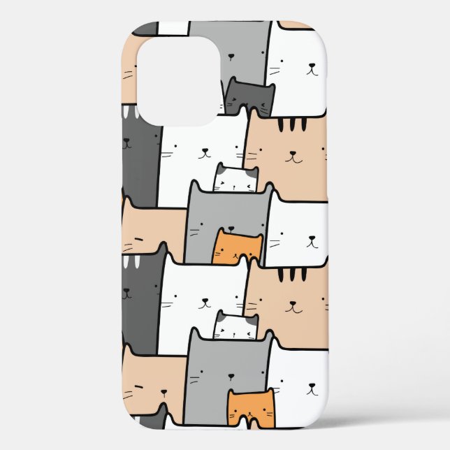 Niedliche Fun Line Zeichnend Katzen Kätzchen Haust Case-Mate iPhone Hülle (Rückseite)