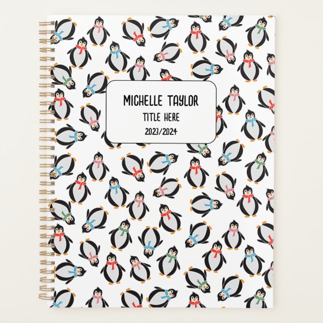 Niedliche Fun Snow Gift Penguins Kids Friends Note Planer (Vorderseite)