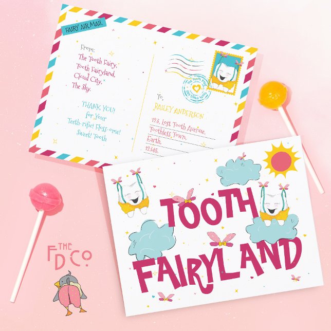Niedliche Fun Tooth Fairyland, von der Zahnseilmüh Postkarte (Von Creator hochgeladen)