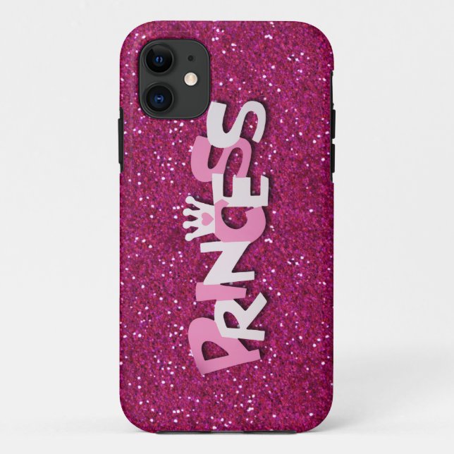 Niedliche funkelnd heißes Rosa-Prinzessin Glitter Case-Mate iPhone Hülle (Rückseite)