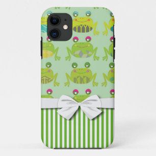 niedliche funky Happy Frogs und Streifen Case-Mate iPhone Hülle