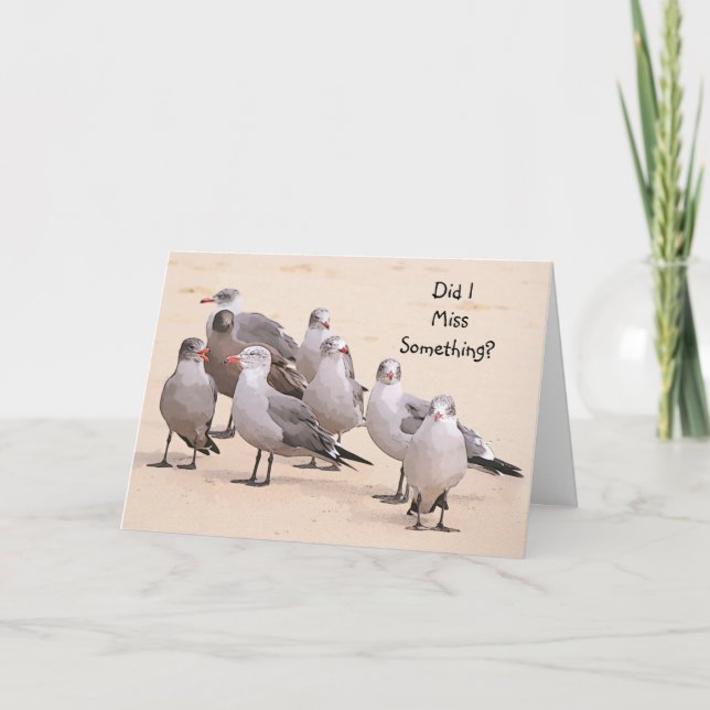 Niedliche Funny Belated Birthday Sea Gull Card Karte (Vorderseite)
